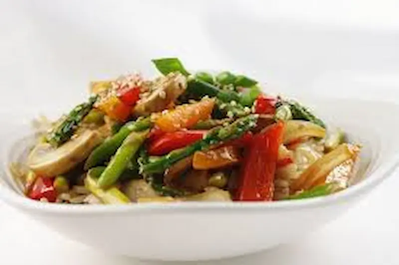 vegetable stir fry with rice